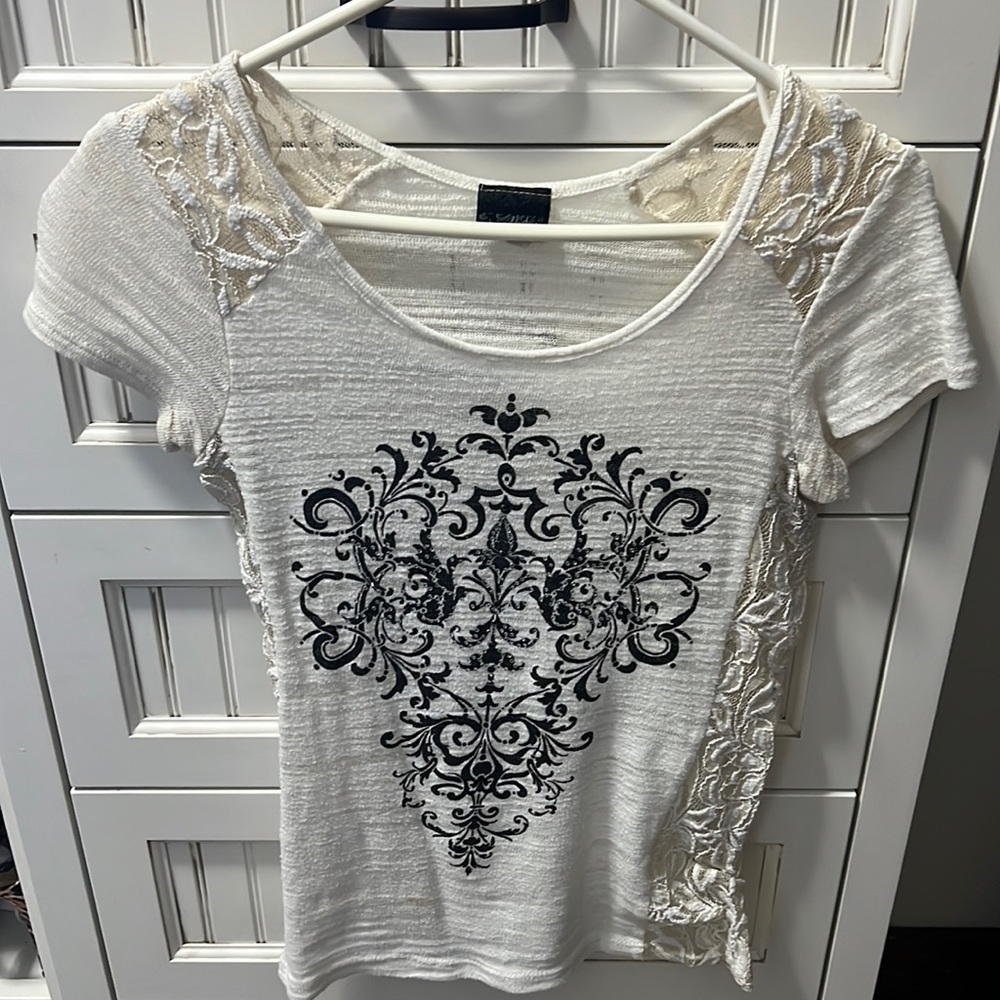 Daytrip embellished lace top